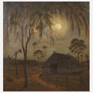 Robert Breiding, Bauernkate im Mondlicht
