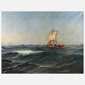 Antonio Cannata attr., Segelboot auf bewegter See