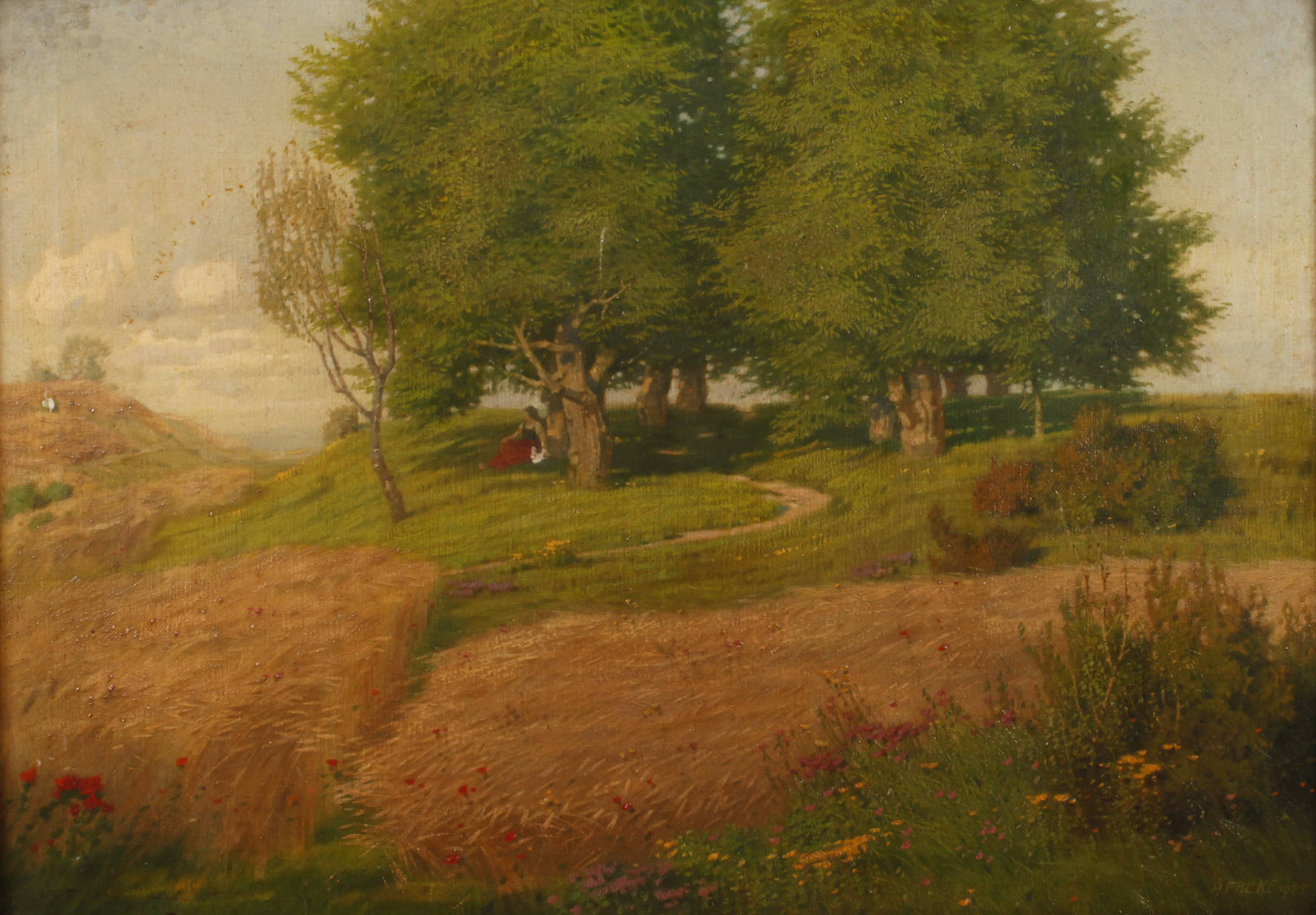 August Falcke, Mädchen in Erntelandschaft