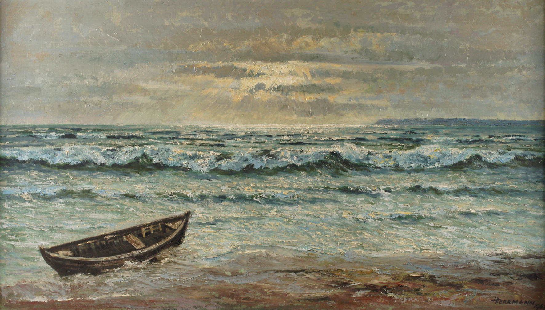 Heinrich Herrmann, Boot am Strand