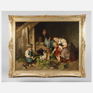 Eduard Huber-Andorf, Kinder mit Kaninchen