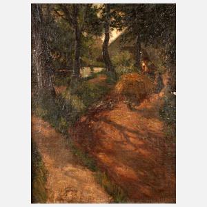 H. Lohrs, Bäuerin mit Schubkarre