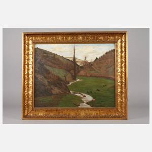 Anton Niessing, Herbstliches Tal mit Krähen