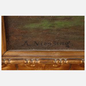 Anton Niessing, Herbstliches Tal mit Krähen