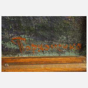 Parkhomenko, Orthodoxe Kirche am Abend