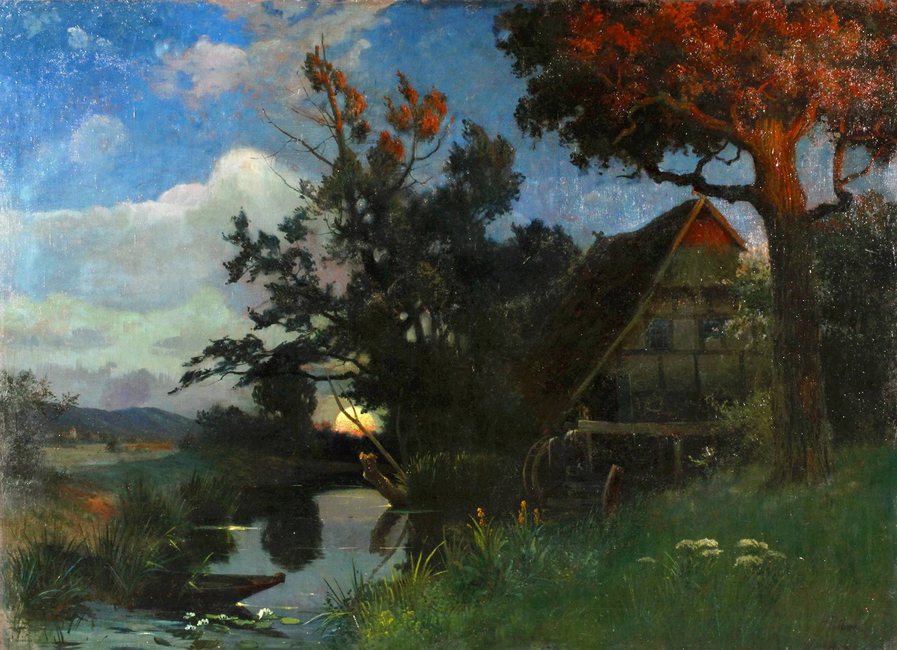 H. Ribow, Morgendämmerung im Spreewald