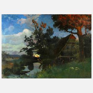 H. Ribow, Morgendämmerung im Spreewald