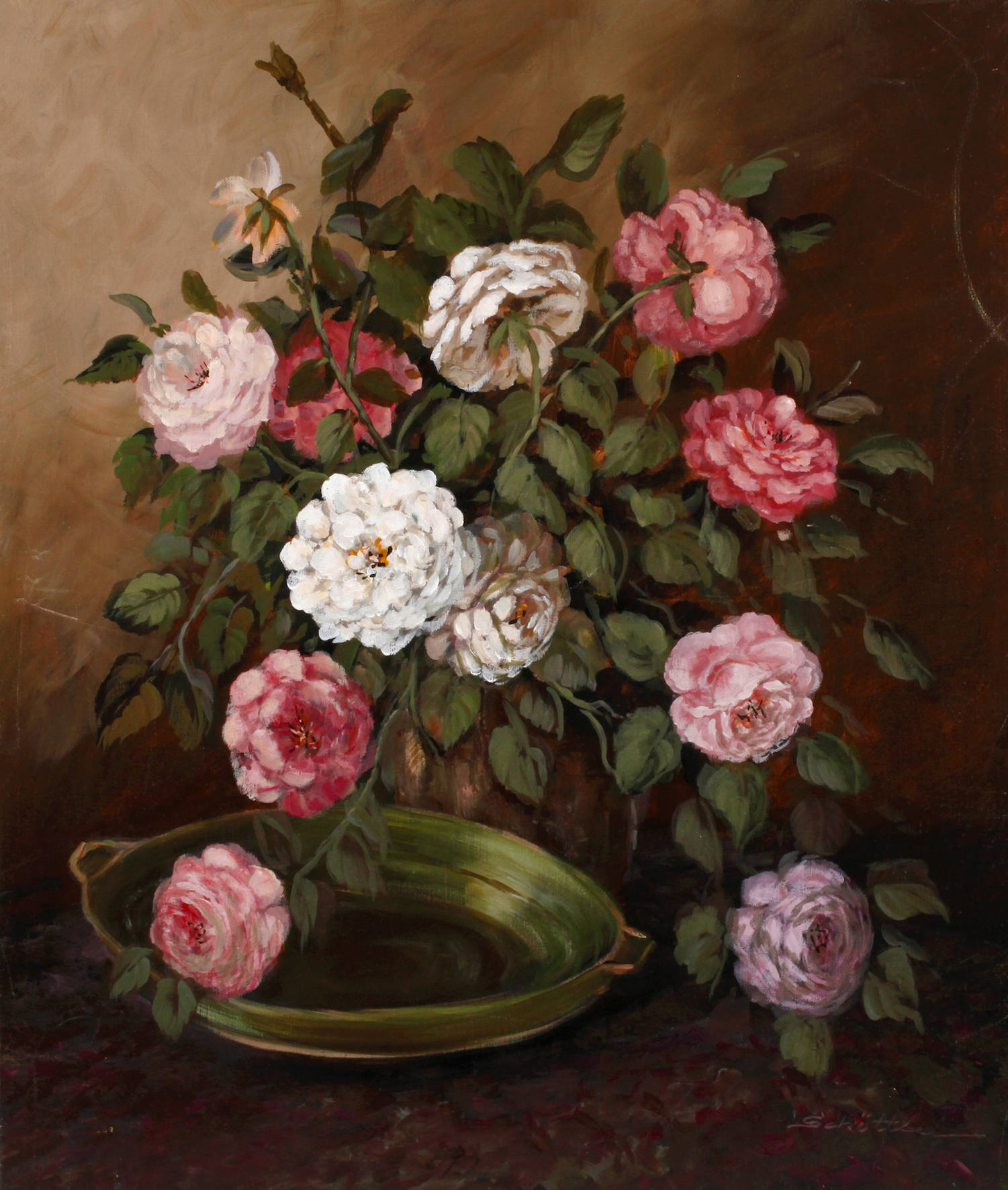 Kathrin Schöttler, Rosenstillleben mit Schale