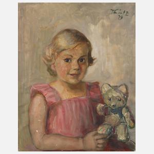 Thietz, Sitzendes Kind mit Teddybär