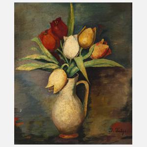 J. Tietze, Tulpen im weißen Krug
