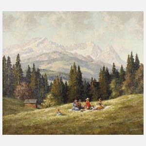 W. H. Unger, ”Picknick vorm Wettersteingebirge”