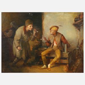 Pfeifenraucher in der Küche