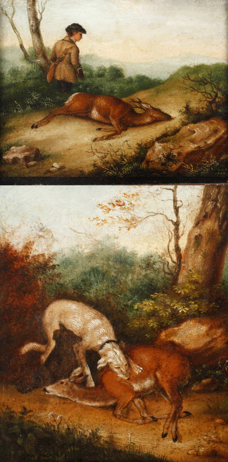 Paar jagdliche Malereien