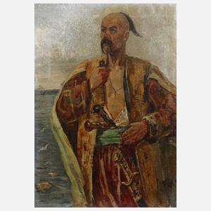 Tatar mit Säbel und Pfeife