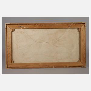 Grüner Leguan vor blauem Grund