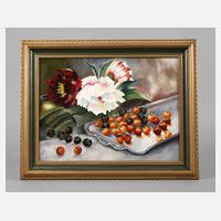 Stillleben mit Kirschen und Pfingstrosen111