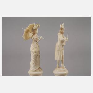 Paar Elfenbeinschnitzereien