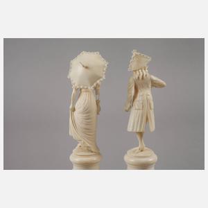 Paar Elfenbeinschnitzereien