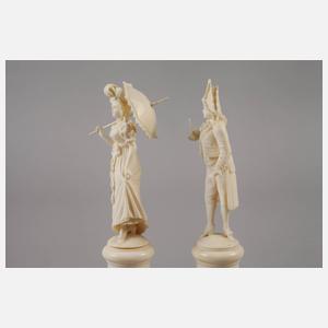 Paar Elfenbeinschnitzereien