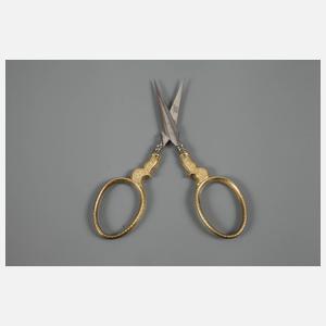 Miniaturschere im Elfenbeinetui