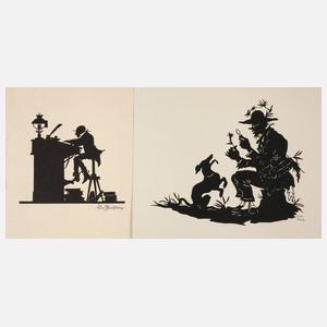 Zwei Scherenschnitte