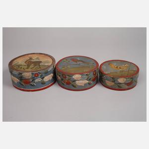 Fünf Spanschachteln