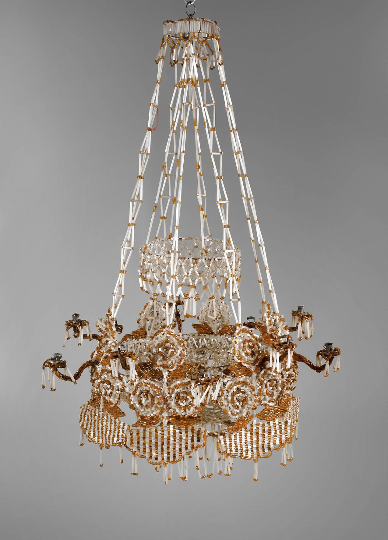 Glasperlenleuchter Biedermeier