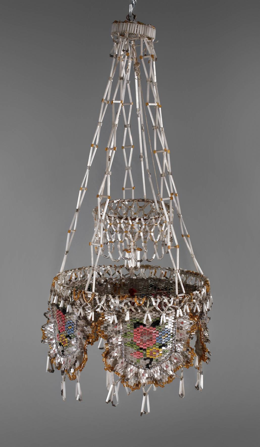 Glasperlenleuchter Biedermeier