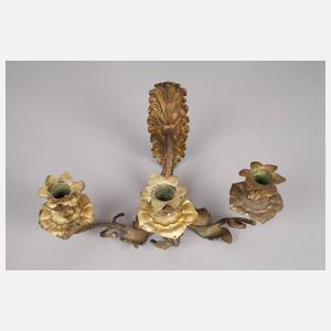 Paar florale Wandleuchter