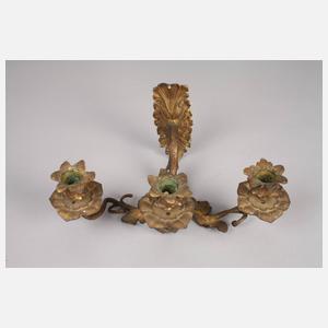 Paar florale Wandleuchter