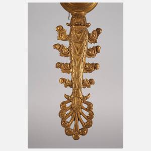 Paar Wandlampen Bronze