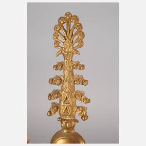 Paar Wandlampen Bronze