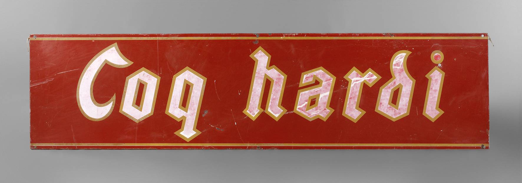 Großes Emailschild Coq Hardi