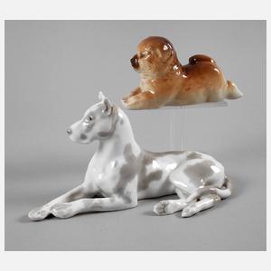 Russland zwei liegende Hunde