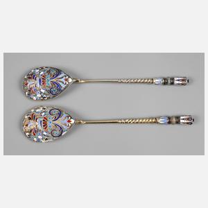 Zwei Löffel Russland Emailarbeit