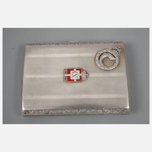 Feines Zigarettenetui Russland Silber und Gold