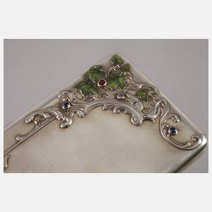 Russland feines Zigarettenetui Silber mit Edelsteinen