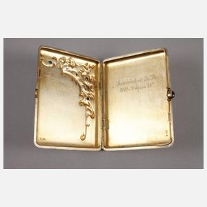 Russland feines Zigarettenetui Silber mit Edelsteinen