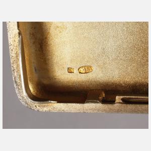 Russland feines Zigarettenetui Silber mit Edelsteinen