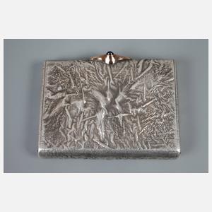 Russland Silberdose mit Amethystcabochon