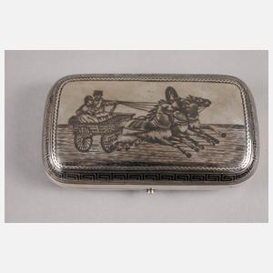 Russland Zigarettendose Silber