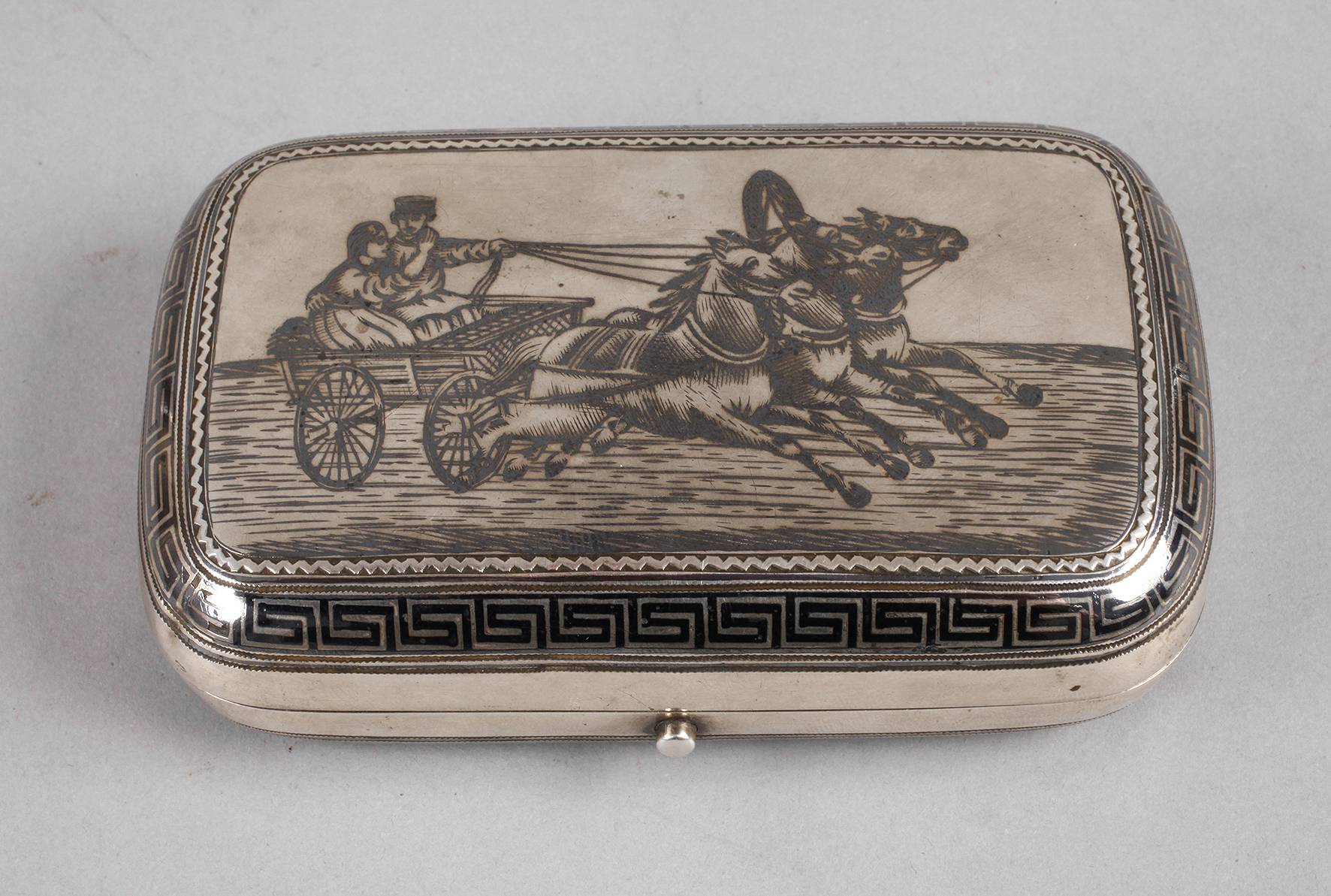 Russland Zigarettendose Silber