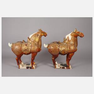 Paar große Keramik Pferde