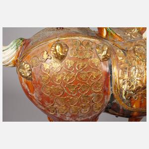 Paar große Keramik Pferde