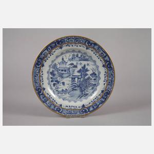 Teller und Schale Blaumalerei