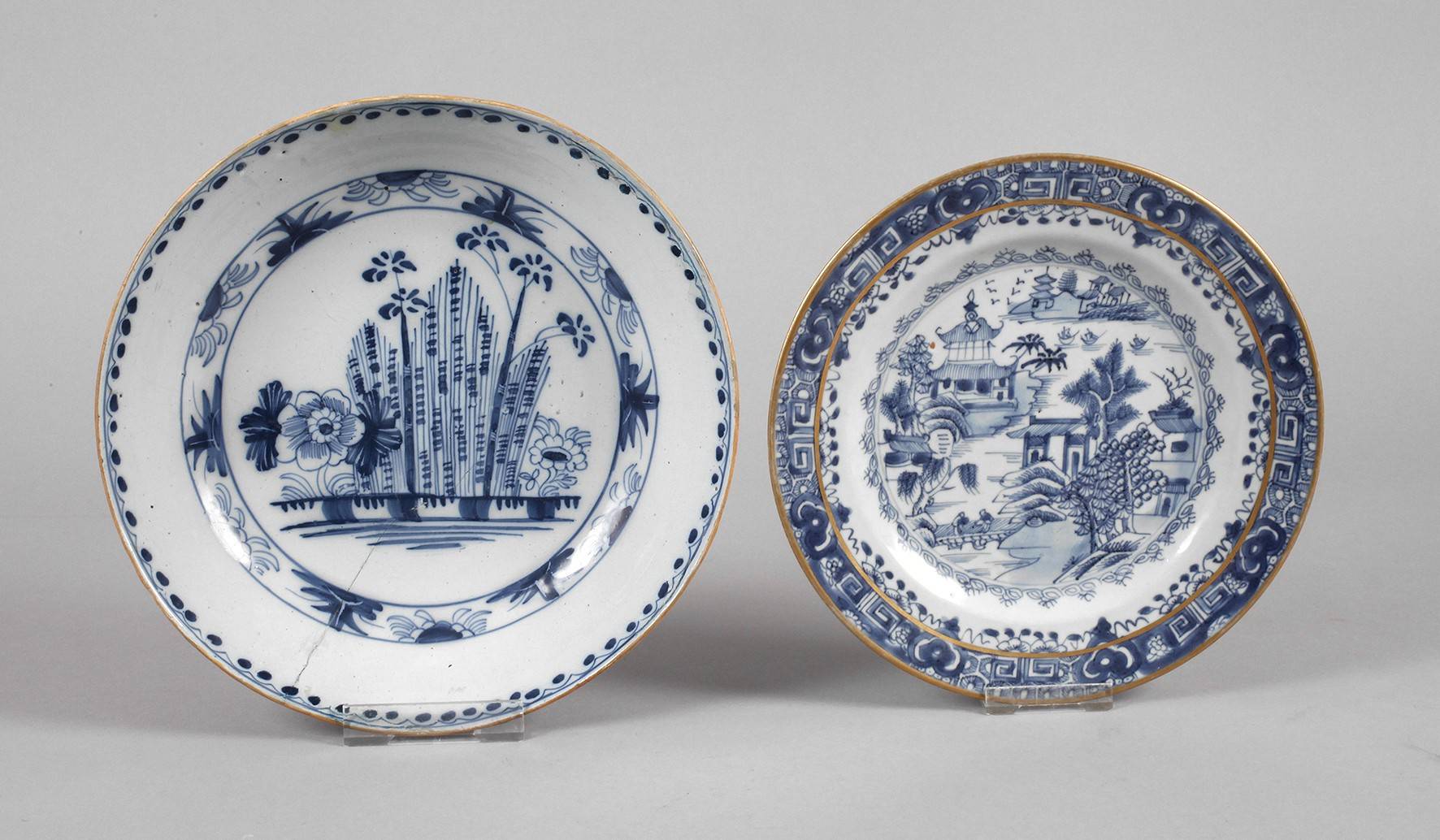 Teller und Schale Blaumalerei