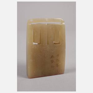 Paar Stempel Speckstein