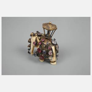 Elfenbein Elefant mit Steinbesatz