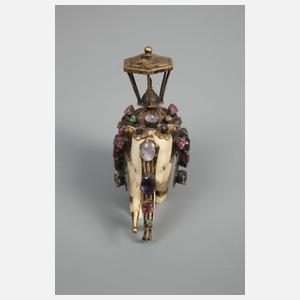 Elfenbein Elefant mit Steinbesatz