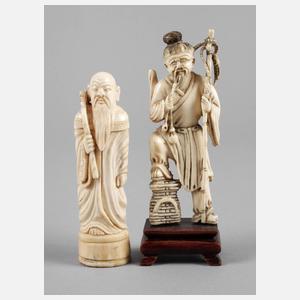 Zwei Elfenbeinschnitzereien
